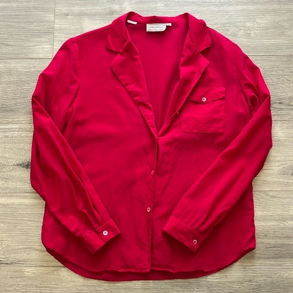 Jones New York Tops - Vintage 100% Silk Long Sleeve Shirt, Button Down Blouse, Size 12